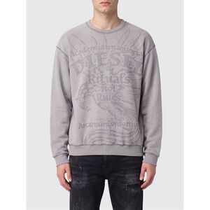 Diesel Men Relaxed Fit Graphic Print Crewneck Jumper Diesel In Cotton Blend